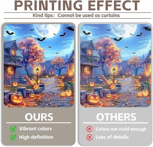 7x5ft Fabric Halloween Full Moon Night Backdrop Pumpkin Lantern Wooden House Street Bat Photography Background Spooky Holiday Party Decorations Photo Banner Props in Saudi Arabia