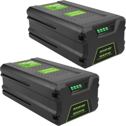 عبوتان من بطاريات Banshee 80V 4.0Ah الليثيوم أيون البديلة، متوافقة مع أدوات الطاقة اللاسلكية والمعدات والشواحن الأصلية من Greenworks 80V Max in Kuwait