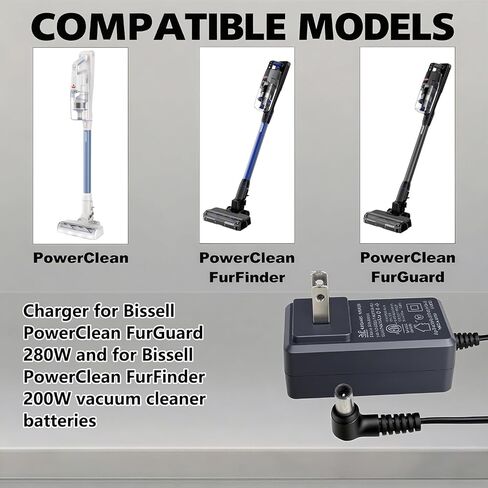 شاحن سريع من GOXX لبطارية Bissell PowerClean FurGuard 280 واط 4141 وبطارية FurFinder 200 واط 4143، 0.75 أمبير، 110 فولت in Kuwait