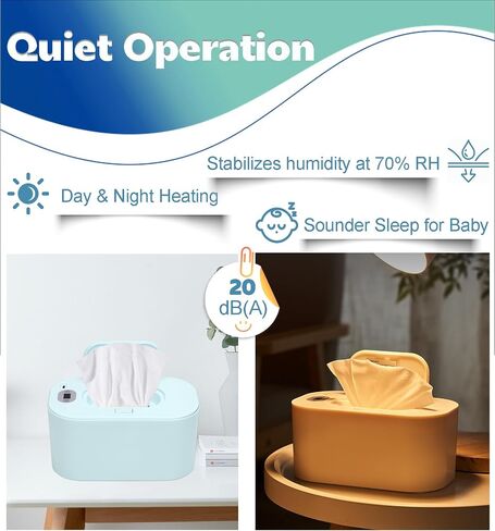 Baby Wipe Warmer, Portable USB Powered Baby Wet Wipes Dispenser Holder with Temperature Control, Paper Towel Heater for Home, Car, Travel (White) in Saudi Arabia