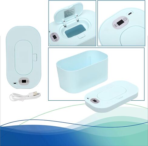 Baby Wipe Warmer, Portable USB Powered Baby Wet Wipes Dispenser Holder with Temperature Control, Paper Towel Heater for Home, Car, Travel (White) in Saudi Arabia