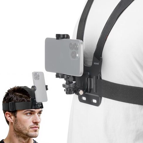 مجموعة ملحقات NEEWER Basics 5 في 1 متوافقة مع DJI OSMO Pocket 3، وحزام تثبيت على الصدر مصنوع من سبائك الألومنيوم للدراجة مع محول تمديد لركوب الدراجات وتصوير الفيديو، GP-69 in Kuwait