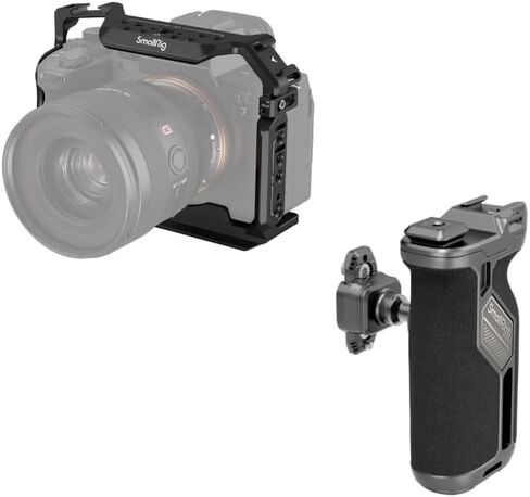 قفص كاميرا كامل SmallRig لهاتف Sony Alpha 7R V/Alpha 7 IV / A7R IV/Alpha 7 S III/Alpha 1 ومقبض جانبي دوار سريع التحرير مع قضيب ناتو المتكامل in Saudi Arabia