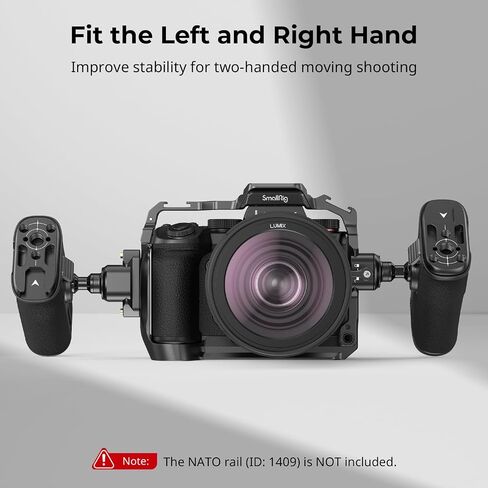 SMALLRIG Full Camera Cage for Sony A7R V/A7 IV/A7S III/A1/A7R IV with Push-Button Rotating NATO Side Handle, 360 Rotatable, Black in Saudi Arabia