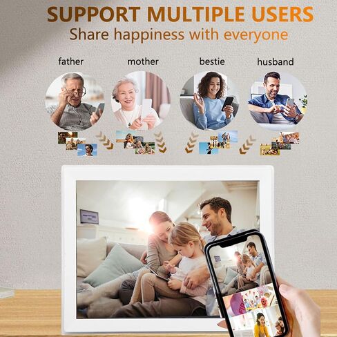 إطار صورة رقمي واي فاي 15 بوصة، إطار صور إلكتروني ذكي، 1024 × 768 فل اتش دي، حامل جداري يدور تلقائيًا، ذاكرة 32 جيجابايت، إعداد سهل لمشاركة الصور أو مقاطع الفيديو عبر (قابس الولايات المتحدة) in Kuwait