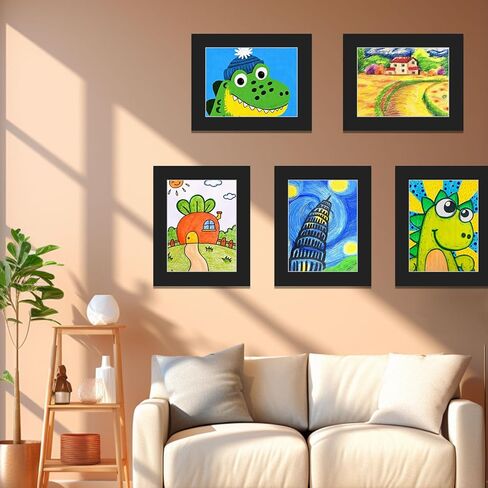 حزمة من 10 سجادات صور مقاس 8 × 10 غير لامعة مع قطع مشطوفة أساسية بيضاء للصور مقاس 5 × 7. حصيرة صور بقاعدة + غشاء مقاوم للغبار + لاصق + أكياس (أسود، 8 × 10) in Kuwait