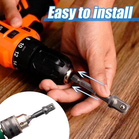 6 Packs 1/2 Inch Impact Adapter, Square Socket Adapter Bit with Spring-Loaded Ball, Extension 1/4-Inch Hex Shank Impact Driver Power Adapter for Drill, Automotive, DIY Projects in Saudi Arabia