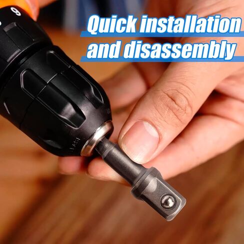 6 Packs 1/2 Inch Impact Adapter, Square Socket Adapter Bit with Spring-Loaded Ball, Extension 1/4-Inch Hex Shank Impact Driver Power Adapter for Drill, Automotive, DIY Projects in Saudi Arabia