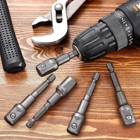 6 Packs 1/2 Inch Impact Adapter, Square Socket Adapter Bit with Spring-Loaded Ball, Extension 1/4-Inch Hex Shank Impact Driver Power Adapter for Drill, Automotive, DIY Projects in Saudi Arabia