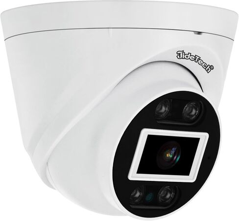 JideTech UltraHD 4K PoE Security Cmamera Outdoor, Full Metal 8MP Turret IP Camera Indoor, 2.8mm Lens Wide Angle, Human Vehicle Motion Detection, 98ft Dual Light Color Night Vision, Built-in Mic, IP67 in Saudi Arabia