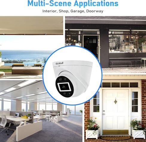 JideTech UltraHD 4K PoE Security Cmamera Outdoor, Full Metal 8MP Turret IP Camera Indoor, 2.8mm Lens Wide Angle, Human Vehicle Motion Detection, 98ft Dual Light Color Night Vision, Built-in Mic, IP67 in Saudi Arabia