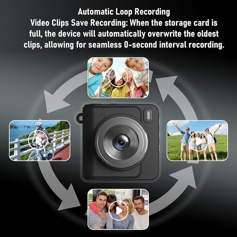 PUSOKEI Keychain Camera, 1080P HD Mini Camera with Wide Angle View and 1.3 Inch Screen, with Loop Recording and Built in Filters, for Travel Sports Cycling Photography in Saudi Arabia