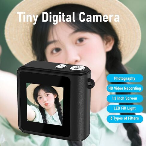 PUSOKEI Keychain Camera, 1080P HD Mini Camera with Wide Angle View and 1.3 Inch Screen, with Loop Recording and Built in Filters, for Travel Sports Cycling Photography in Saudi Arabia