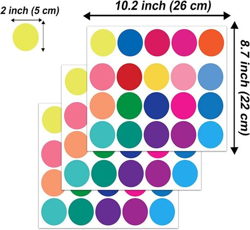Polka Dots Wall Decals（80 Dots） Colorful Round Dot Confetti Wall Stickers Rainbow Colors Circles Removable Vinyl Wall Decor for Bedroom Living Room Playroom Nursery in Saudi Arabia