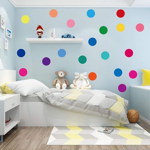 Polka Dots Wall Decals（80 Dots） Colorful Round Dot Confetti Wall Stickers Rainbow Colors Circles Removable Vinyl Wall Decor for Bedroom Living Room Playroom Nursery in Saudi Arabia