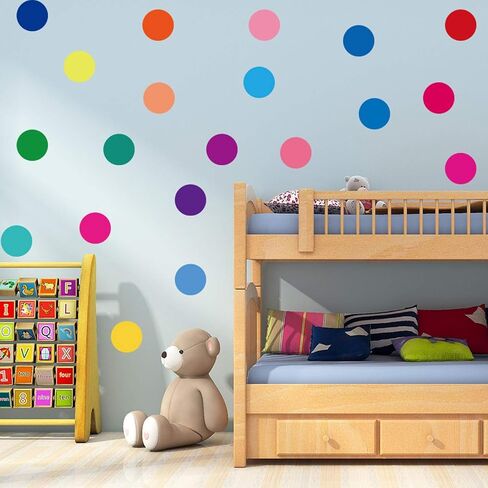 Polka Dots Wall Decals（80 Dots） Colorful Round Dot Confetti Wall Stickers Rainbow Colors Circles Removable Vinyl Wall Decor for Bedroom Living Room Playroom Nursery in Saudi Arabia