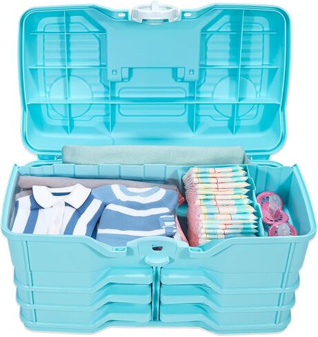 Best Kept | Portable Carrying Case | Diaper Caddy Organizer | Plastic | Portable Storage Box | Baby Shower For Girl | Newborn Essentials Must Haves | Baby Pink in Saudi Arabia