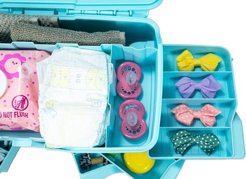Best Kept | Portable Carrying Case | Diaper Caddy Organizer | Plastic | Portable Storage Box | Baby Shower For Girl | Newborn Essentials Must Haves | Baby Pink in Saudi Arabia