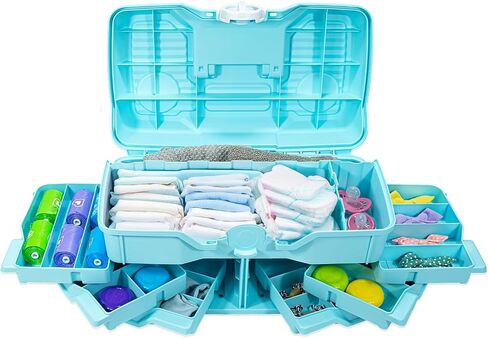 Best Kept | Portable Carrying Case | Diaper Caddy Organizer | Plastic | Portable Storage Box | Baby Shower For Girl | Newborn Essentials Must Haves | Baby Pink in Saudi Arabia