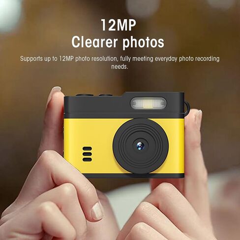 Yunir Keychain Camera, 1080P 12MP Vintage Compact Camera, HD Keychain Video Recorder with 0.96inch Display LED Fill Light for Travel Vlogs Outdoor Adventures (Black Orange) in Saudi Arabia