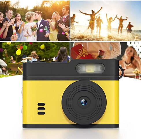Yunir Keychain Camera, 1080P 12MP Vintage Compact Camera, HD Keychain Video Recorder with 0.96inch Display LED Fill Light for Travel Vlogs Outdoor Adventures (Black Orange) in Saudi Arabia