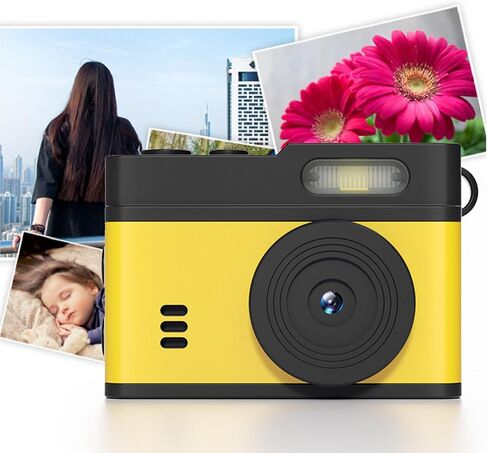 Yunir Keychain Camera, 1080P 12MP Vintage Compact Camera, HD Keychain Video Recorder with 0.96inch Display LED Fill Light for Travel Vlogs Outdoor Adventures (Black Orange) in Saudi Arabia