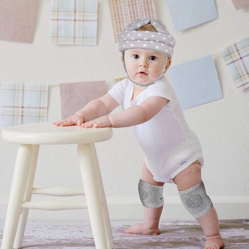 خوذة الأطفال توراسو، خوذة رأس الطفل الرضيع للزحف، غطاء رأس وسادة الرأس، واقي رأس ناعم لتعلم المشي للأطفال الصغار، نجمة رمادية (1) in Kuwait