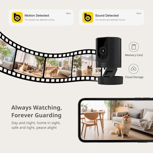 BoyKeep 1080P Home Camera with Phone App, 5G WiFi, Night Vision, Two-Way Audio, Motion Detection, Cloud & Memory Card Storage, K11, 1PC in Saudi Arabia