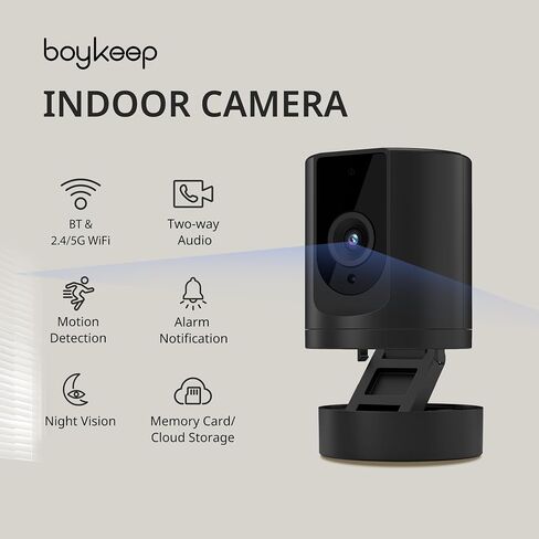 BoyKeep 1080P Home Camera with Phone App, 5G WiFi, Night Vision, Two-Way Audio, Motion Detection, Cloud & Memory Card Storage, K11, 1PC in Saudi Arabia
