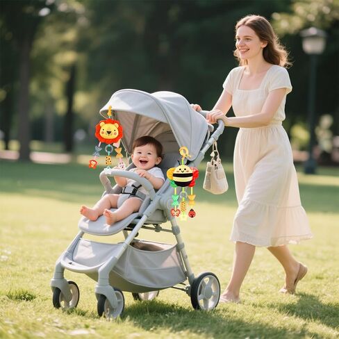 Baby Toys for 0 3 6 9 12 Months, Plush Animal Sensory Hanging Rattle,Newborn Interactive Soft Toys for Baby,Car Seat Stroller Toys Gift for Infant Boy Girl in Saudi Arabia
