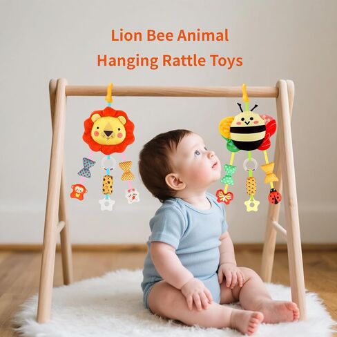 Baby Toys for 0 3 6 9 12 Months, Plush Animal Sensory Hanging Rattle,Newborn Interactive Soft Toys for Baby,Car Seat Stroller Toys Gift for Infant Boy Girl in Saudi Arabia