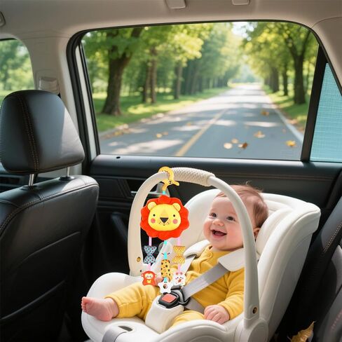 Baby Toys for 0 3 6 9 12 Months, Plush Animal Sensory Hanging Rattle,Newborn Interactive Soft Toys for Baby,Car Seat Stroller Toys Gift for Infant Boy Girl in Saudi Arabia