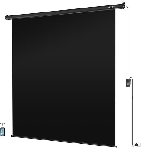 RAUBAY Motorized Pull Down Grey Screen Backdrop - 59.8" x 86.6" Collapsible Wall-Mount Background for Professional Video Production, Photography Studio, Video Conferencing and YouTube, TikTok Creator in Saudi Arabia
