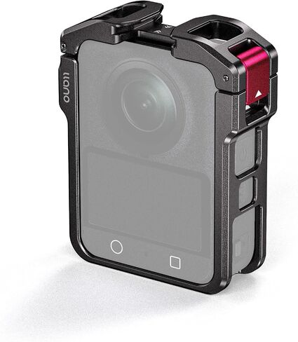 قفص كاميرا من الألومنيوم من llano لـ DJI Osmo 360 - إطار واقٍ مناسب بدقة CNC، حافظة معدنية خفيفة الوزن 45 جرام متوافقة مع ميكروفون DJI، حذاء بارد وحامل 1/4 بوصة - 20، دعم التصوير الأفقي والرأسي in Kuwait