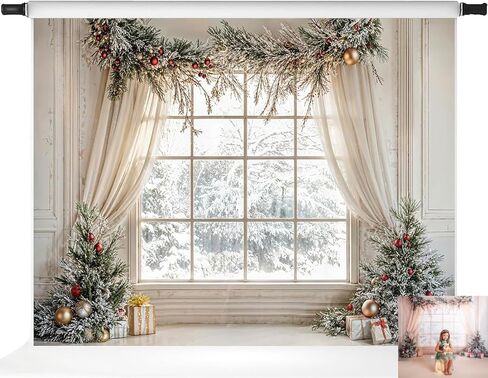 Kate Christmas Window Photography Background White Wall Professional Photo Backdrop Bright Backdrops for Family Photography,10x10ft in Saudi Arabia