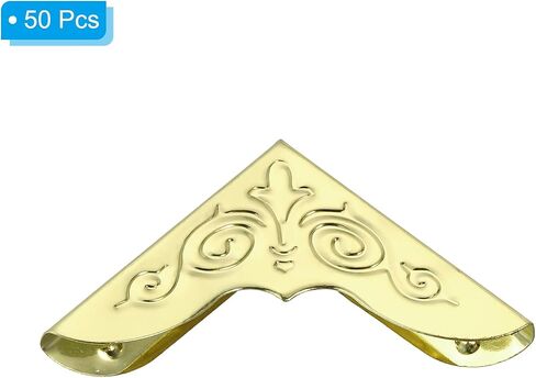 30mm Metal Book Corners,50pcs Photo Corners Book Corners Protector Retro Metal Decorative for Crafting Scrapbook Photo Album Book Binding,Gold Tone in Saudi Arabia