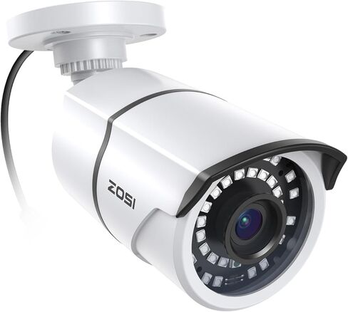 ZOSI 4 حزم 1080P 2MP HD-TVI كاميرات أمنية مع صوت، رؤية ليلية 100 قدم، IP66 مقاومة للطقس، مراقبة منزلية في الهواء الطلق داخلي CCTV كاميرا رصاصة لأنظمة 1080P/5MP/4K HD-TVI التناظرية DVR in Kuwait