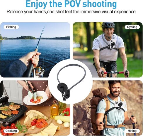 حامل هاتف الكاميرا على الصدر لـ GoPro، حزام قابل للتعديل على الصدر POV حامل الهاتف على الرقبة لملحقات DJI Osmo Nano Action 5 Pro/4/3، لـ Insta360 X5/X4/Ace Pro 2، لـ GoPro Hero 13/12/11 AKASO in Saudi Arabia