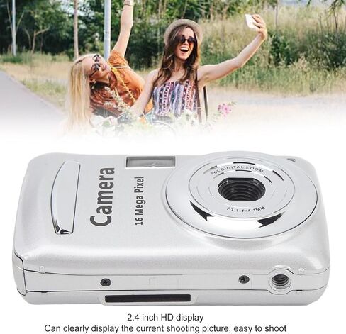 Digital Camera, 1080P 16MP Point and Shoot Vlogging Camera, 16X Digital Zoom Auto Focus Anti Shake, Compact Small Camera for Kid Student (Silver Gray) in Saudi Arabia