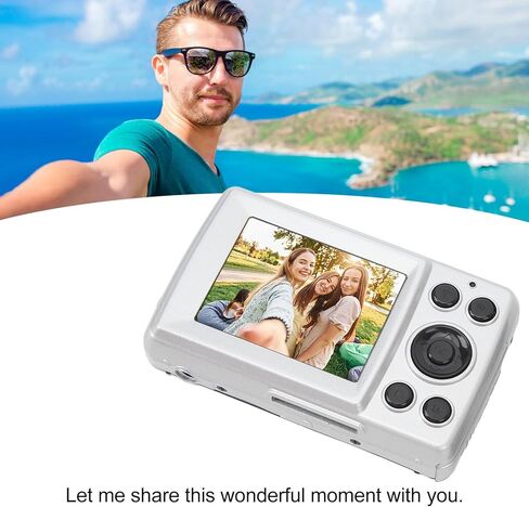 Digital Camera, 1080P 16MP Point and Shoot Vlogging Camera, 16X Digital Zoom Auto Focus Anti Shake, Compact Small Camera for Kid Student (Silver Gray) in Saudi Arabia