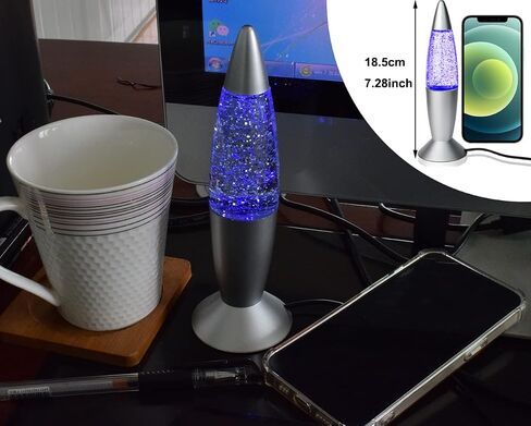 بريق مصباح LED خمر صغير 7.28 ''ليلة ضوء مصباح مع USB متعدد الألوان تغيير صاروخ ضوء للأطفال بنين بنات غرفة نوم الكبار in Kuwait