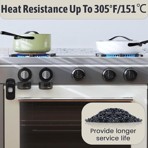 Stove Knob Safety Covers, (5+1Pack) Dual-Lucks Oven Knob Covers for Child Safety, Clear Vies, Universal Size (White) in Saudi Arabia