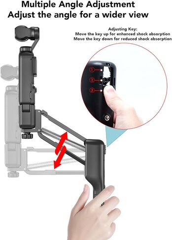 Gugxiom for Osmo 3 مثبت محمول، حامل مقبض تخميد قابل للتعديل مع حذاء بارد، خيط 1/4 بوصة، مقبض تخزين ممتص للصدمات على شكل Z لملحقات Osmo 3 in Saudi Arabia