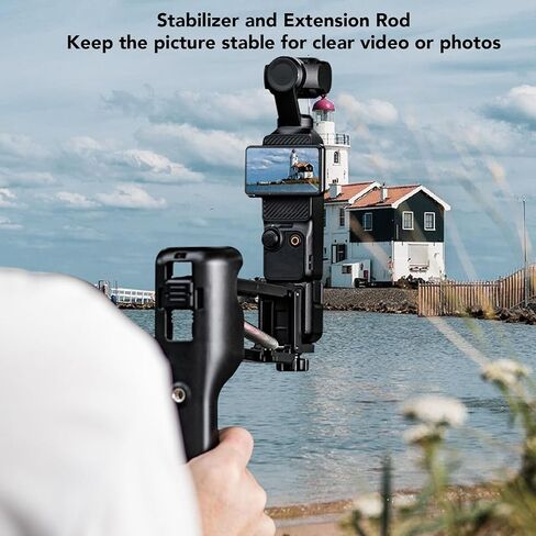 Gugxiom for Osmo 3 مثبت محمول، حامل مقبض تخميد قابل للتعديل مع حذاء بارد، خيط 1/4 بوصة، مقبض تخزين ممتص للصدمات على شكل Z لملحقات Osmo 3 in Saudi Arabia