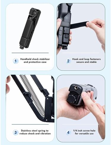 Gugxiom for Osmo 3 مثبت محمول، حامل مقبض تخميد قابل للتعديل مع حذاء بارد، خيط 1/4 بوصة، مقبض تخزين ممتص للصدمات على شكل Z لملحقات Osmo 3 in Saudi Arabia