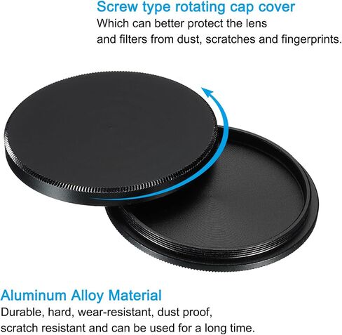 40.5mm Lens Cap, Camera Lens Cap Cover Universal Front Metal Lens Filter Stacks Cap Protective Case for 40.5mm Camera Circular Polarizing Fader ND Filter, Black in Saudi Arabia
