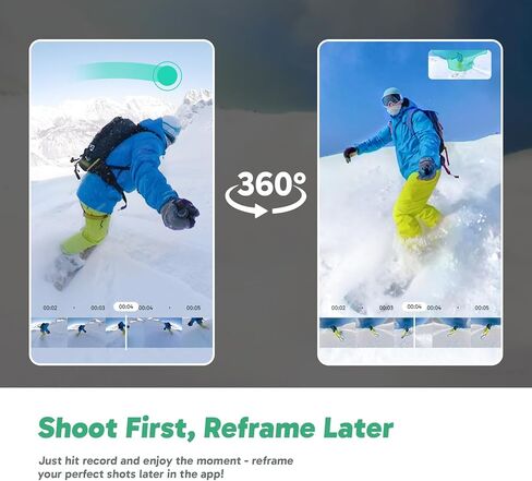 كاميرا AKASO 360 Action مع بطاقة MicroSD سعة 64 جيجابايت وحزمة غطاء العدسة in Saudi Arabia