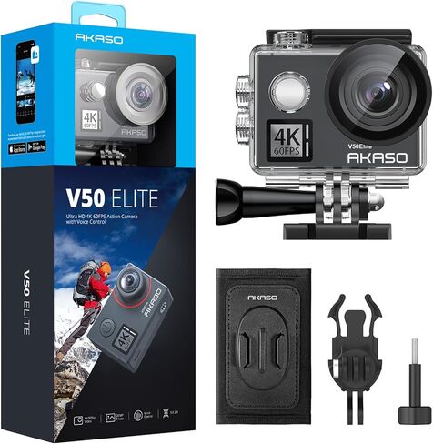 مجموعة ملحقات كاميرا AKASO V50 Elite Action وحقيبة ظهر سريعة الفك وحزام كتف in Saudi Arabia