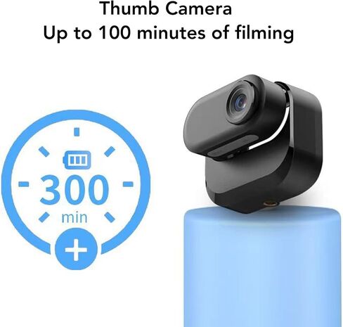 Sanpyl Thumb Action Camera with Magnetic Mount 1080P Recording, 64GB Body Worn POV Camera Type C Transfer for Cycling Motorcycle Travel Vlog (Black) in Saudi Arabia