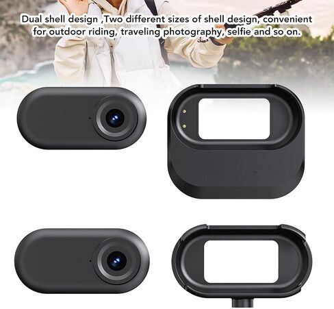 Sanpyl Thumb Action Camera with Magnetic Mount 1080P Recording, 64GB Body Worn POV Camera Type C Transfer for Cycling Motorcycle Travel Vlog (Black) in Saudi Arabia